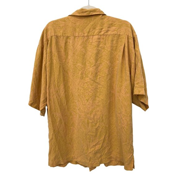 Tommy Bahama Silk Button Front Shirt Size XL Floral Short Sleeve Yellow Bohemian - Picture 2 of 5